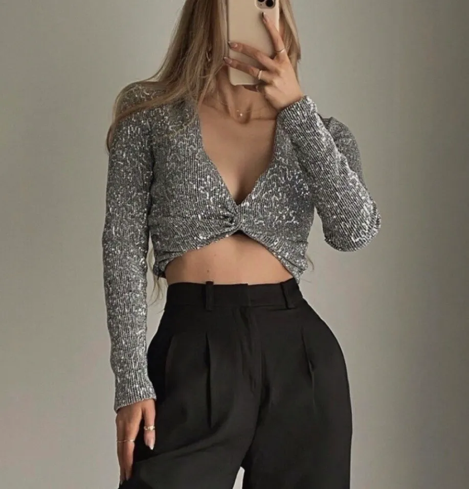 Zara svečani top sa šljokicama