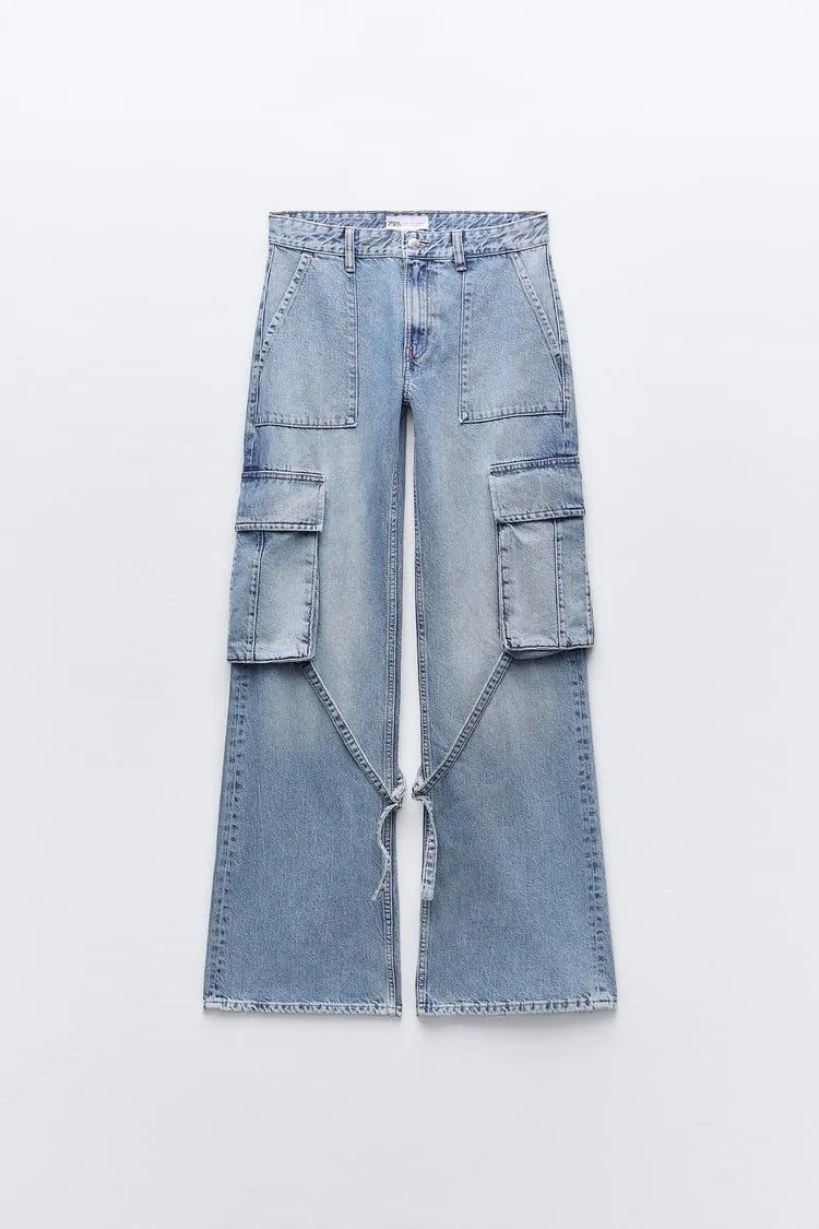 Zara Low Rise Cargo Jeans